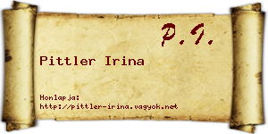 Pittler Irina névjegykártya